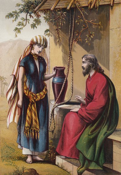 Christ and the Woman of Samaria by English School